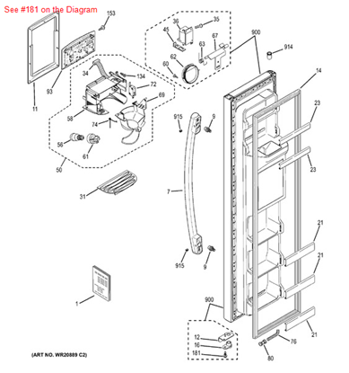 Picture of GE SCR 10-32 F HXW 3/4 S - Part# WR01X10655