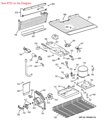 Picture of GE BRACKET EVAP D02 - Part# WR02X10100