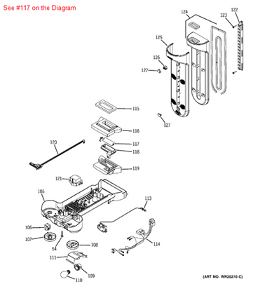 Picture of GE FLAP DUCT - Part# WR02X12540