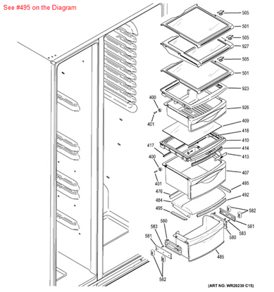 Picture of GE SEAL SIDES CHILL - Part# WR14X10159