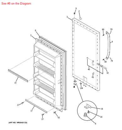 Picture of GE GASKET DOOR - Part# WR24X10011