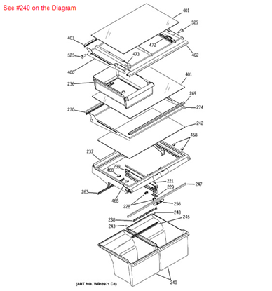 Picture of GE PAN VEG 22 - Part# WR32X10530