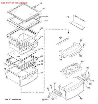 Picture of GE PAN MIDDLE CHILL ASM - Part# WR32X10572