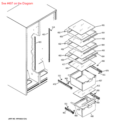 Picture of GE PAN VEG - Part# WR32X10837