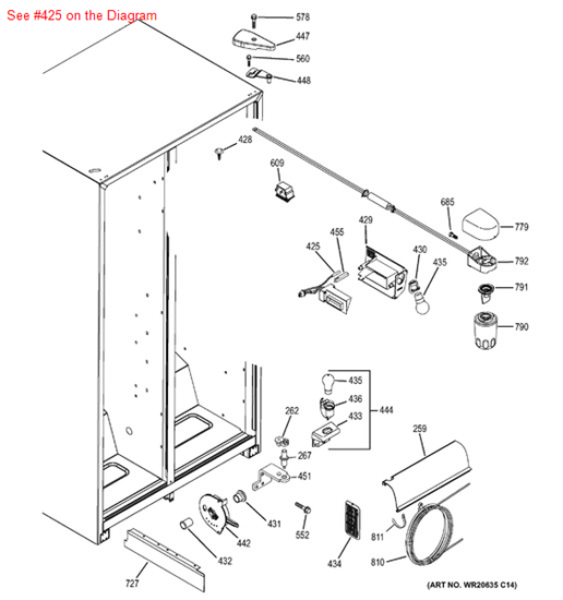 Picture of GE SENSOR ASM FF - Part# WR50X10081