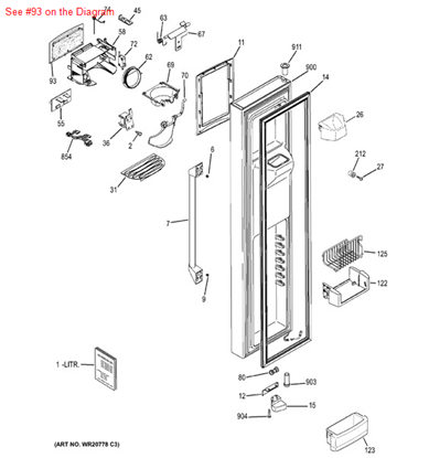 Picture of GE INTERFACE DISPENSER ASM - Part# WR55X10786