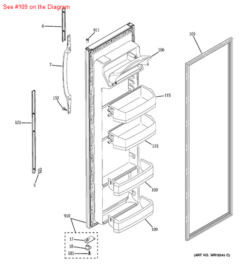 Picture of GE SHELF MODULE - Part# WR71X10232