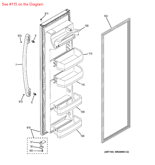 GE SHELF MODULE FF Part WR71X10959 Appliance Parts PartsIPS