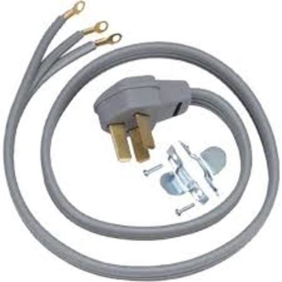 Picture of 4' 50 AMP 3 WIRE RANGE CORD By GE General Electric Hotpoint - Part# WX09X10010