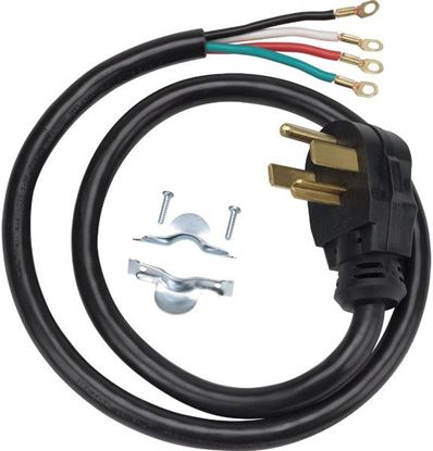 Picture of 4' 30 AMP 4 WIRE CLOTHES DRYER POWER CORD By GE General Electric Hotpoint - Part# WX09X10018