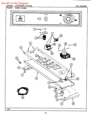 Picture of Maytag SWITCH, PUSH/TO/STAR - Part# 306533