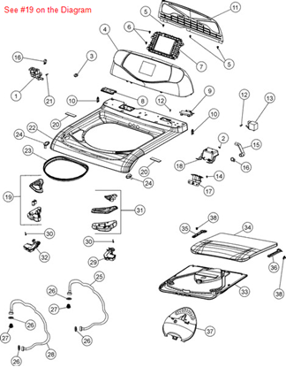 Picture of Maytag BLEACH DISPENSER KIT (WHT) - Part# 12002565