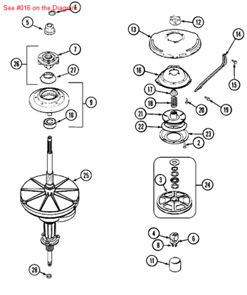 Picture of Maytag HOUSING, SUSPENSION - Part# 21001163