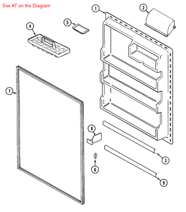 Picture of Maytag SEAL,FF DOOR (WHT) - Part# 61003998