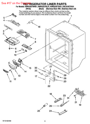 Picture of Maytag GUIDE, WATER LINE - Part# 67002743