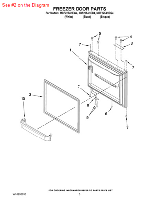 Picture of Maytag HANDLE, FRZ. DOOR (BSQ) - Part# 67005141