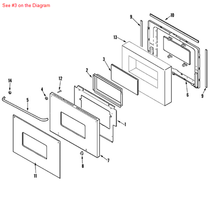 Picture of Maytag GLASS, INNER DOOR - Part# 74009406