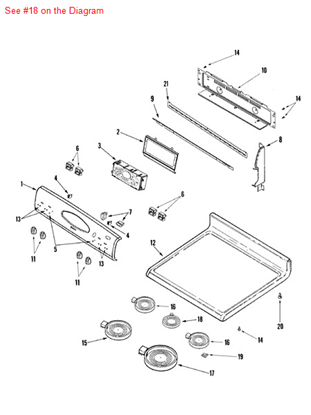 Picture of Maytag ELEMENT, WARM (250V) - Part# 74009899