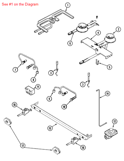 Picture of Maytag BURNER, GRILL - Part# Y712601