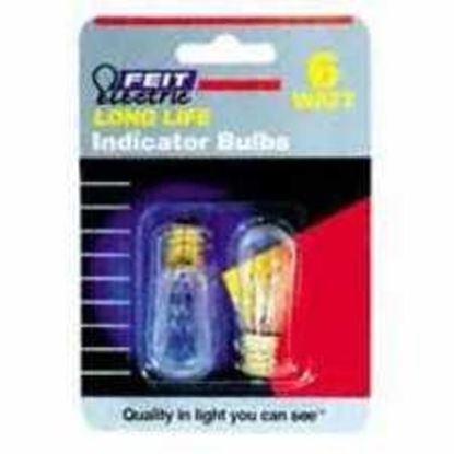 Picture of FEIT ELECTRIC 6 Watt S6 Clear Lamp Light Bulb Candelabra Base - 2 Pack - Part# BP6S6