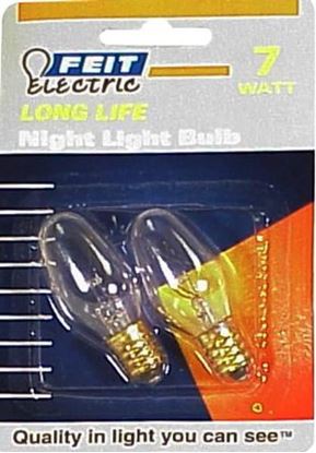 Picture of FEIT ELECTRIC BP7C7 C7 INCANDESCENT CLEAR NIGHT LIGHT 7 WATT - 2 Pack - Part# BP7C7
