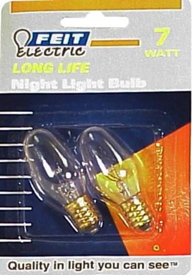 Picture of FEIT ELECTRIC BP7C7 C7 INCANDESCENT CLEAR NIGHT LIGHT 7 WATT - 2 Pack - Part# BP7C7