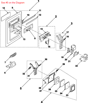 Picture of ASSY LEVER DISP-ICE - Part# DA97-00545D