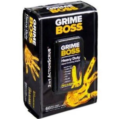 Picture of GRIME BOSS Heavy Duty Hand Cleaning Wipes 60 Count - Part# GRIMEBOSS60