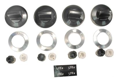 Picture of 4 GAS RANGE STOVE COOKTOP TOP BURNER KNOB KIT - BLACK - Part# RK200