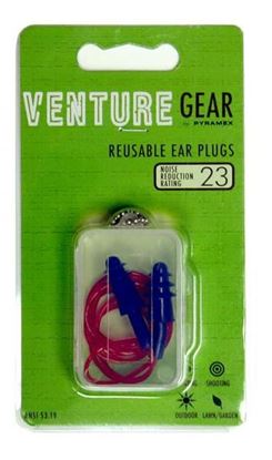 Picture of Pyramex Venture Gear REUSABLE EAR PLUGS - CORDED - Part# VGRP2001
