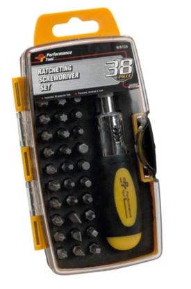 Picture of Performance Tools 38 PIECE RATCHET SCREWDRIVER SET - Part# W9159