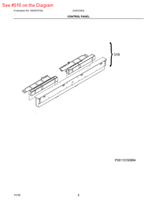 Picture of Frigidaire CONTROL PANEL - Part# 117494820