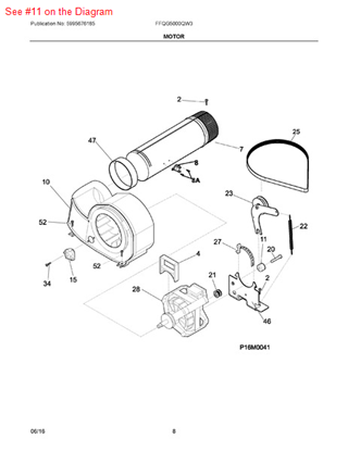 Picture of Frigidaire SPACER - Part# 131749800