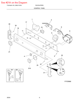 Picture of Frigidaire KNOB - Part# 131977000