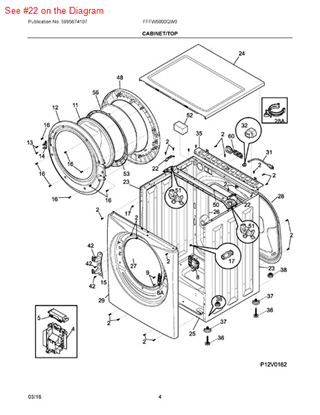 Picture of Frigidaire BRACKET-SPRING - Part# 134648500