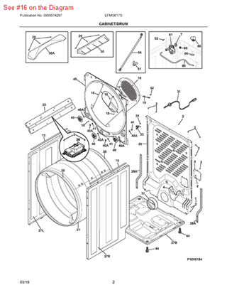 Picture of Frigidaire DUCT - Part# 134694030