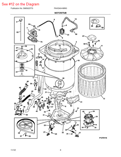 Picture of Frigidaire TUB - Part# 137492800