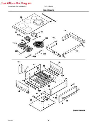 Picture of Frigidaire SMOOTHTOP ASSEMBLY - Part# 139033800