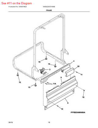 Picture of Frigidaire SCREW - Part# 154200701