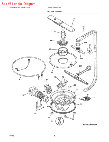 Picture of Frigidaire GROMMET - Part# 154463402