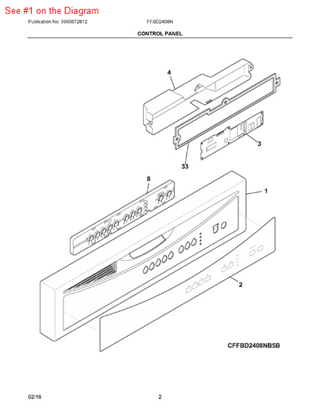 Picture of Frigidaire PANEL - Part# 154788801