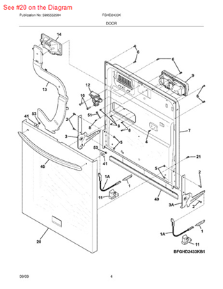 Picture of Frigidaire DOOR ASSEMBLY - Part# 154790805