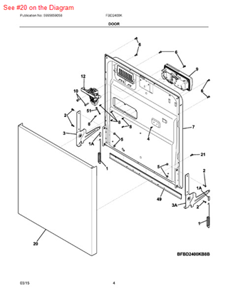 Picture of Frigidaire DOOR - Part# 154828803