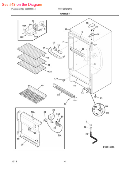 Picture of Frigidaire TRIVET - Part# 216937700