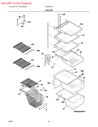 Picture of Frigidaire PAN-MEAT - Part# 240355506