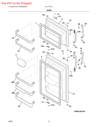 Picture of Frigidaire DOOR-REFR - Part# 240410308