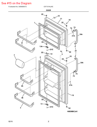 Picture of Frigidaire DOOR(DROP SHIP) - Part# 240415501