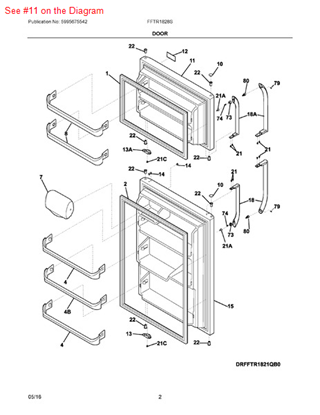 Picture of Frigidaire DOOR-FRZR - Part# 240437418