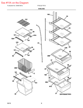 Picture of Frigidaire SHELF-FREEZER - Part# 240443358