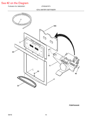 Picture of Frigidaire SWITCH ASSEMBLY - Part# 241973824